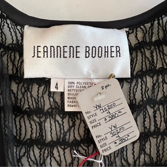 JEANNENE BOOHER Dead-stock Vintage Black Silk Georgette Dress with Sequin Vest - Picture 12 of 16